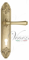 Ручка дверная на планке под цилиндр Venezia Callisto CYL PL90 полированная латунь