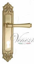 Ручка дверная на планке под цилиндр Venezia Callisto CYL PL96 полированная латунь