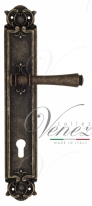 Ручка дверная на планке под цилиндр Venezia Callisto CYL PL97 античная бронза