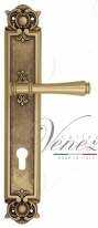 Ручка дверная на планке под цилиндр Venezia Callisto CYL PL97 французское золото + коричневый