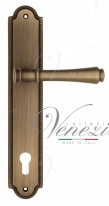 Ручка дверная на планке под цилиндр Venezia Callisto CYL PL98 матовая бронза