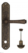 Ручка дверная на планке с фиксатором Venezia Callisto WC-1 PL02 античная бронза