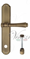 Ручка дверная на планке с фиксатором Venezia Callisto WC-1 PL02 матовая бронза