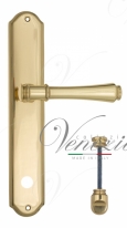 Ручка дверная на планке с фиксатором Venezia Callisto WC-1 PL02 полированная латунь