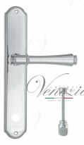 Ручка дверная на планке с фиксатором Venezia Callisto WC-1 PL02 полированный хром