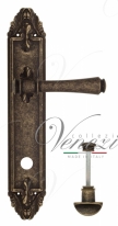 Ручка дверная на планке с фиксатором Venezia Callisto WC-2 PL90 античная бронза
