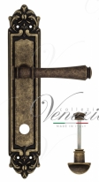 Ручка дверная на планке с фиксатором Venezia Callisto WC-2 PL96 античная бронза