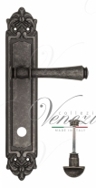 Ручка дверная на планке с фиксатором Venezia Callisto WC-2 PL96 античное серебро