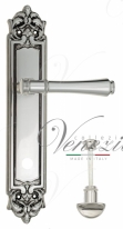 Ручка дверная на планке с фиксатором Venezia Callisto WC-2 PL96 натуральное серебро + черный