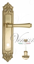 Ручка дверная на планке с фиксатором Venezia Callisto WC-2 PL96 полированная латунь