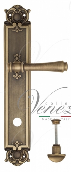 Ручка дверная на планке с фиксатором Venezia Callisto WC-2 PL97 матовая бронза