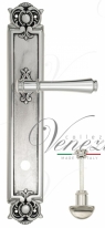 Ручка дверная на планке с фиксатором Venezia Callisto WC-2 PL97 натуральное серебро + черный