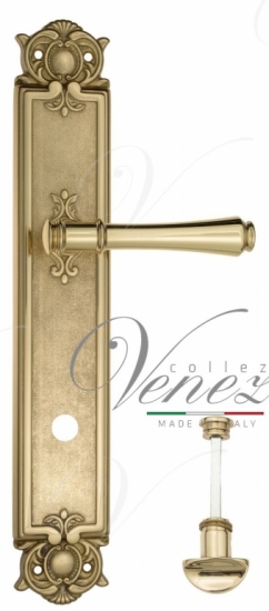 Ручка дверная на планке с фиксатором Venezia Callisto WC-2 PL97 полированная латунь