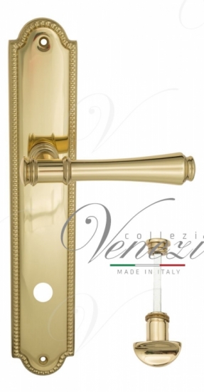 Ручка дверная на планке с фиксатором Venezia Callisto WC-2 PL98 полированная латунь