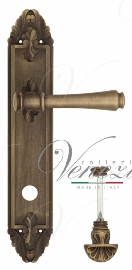 Ручка дверная на планке с фиксатором Venezia Callisto WC-4 PL90 матовая бронза