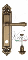 Ручка дверная на планке с фиксатором Venezia Callisto WC-4 PL96 матовая бронза