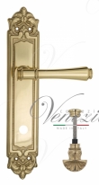Ручка дверная на планке с фиксатором Venezia Callisto WC-4 PL96 полированная латунь