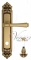 Ручка дверная на планке с фиксатором Venezia Callisto WC-4 PL96 французское золото + коричневый