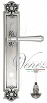 Ручка дверная на планке с фиксатором Venezia Callisto WC-4 PL97 натуральное серебро + черный