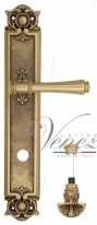 Ручка дверная на планке с фиксатором Venezia Callisto WC-4 PL97 французское золото + коричневый