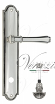 Ручка дверная на планке с фиксатором Venezia Callisto WC-4 PL98 натуральное серебро + черный