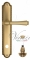 Ручка дверная на планке с фиксатором Venezia Callisto WC-4 PL98 французское золото + коричневый