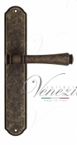Ручка дверная на планке проходная Venezia Callisto PL02 античная бронза