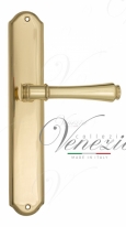Ручка дверная на планке проходная Venezia Callisto PL02 полированная латунь