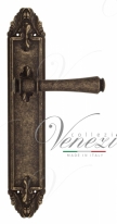 Ручка дверная на планке проходная Venezia Callisto PL90 античная бронза