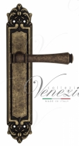 Ручка дверная на планке проходная Venezia Callisto PL96 античная бронза