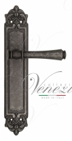 Ручка дверная на планке проходная Venezia Callisto PL96 античное серебро