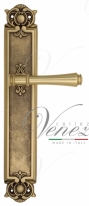 Ручка дверная на планке проходная Venezia Callisto PL97 французское золото + коричневый