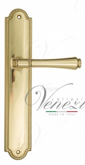 Ручка дверная на планке проходная Venezia Callisto PL98 полированная латунь