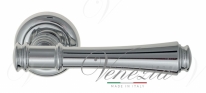 Ручка дверная на круглой розетке Venezia Callisto D1 Хром полированный