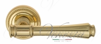 Ручка дверная на круглой розетке Venezia Callisto D3 Латунь блестящая