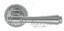 Ручка дверная на круглой розетке Venezia Callisto D4 Хром полированный