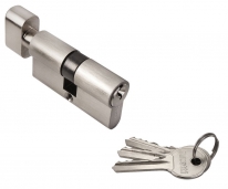 Ключевой цилиндр RUCETTI с поворотной ручкой (60 мм) R60CK SN Белый никель