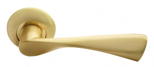 Ручка дверная на круглой розетке Rucetti RAP 1 SG/GP Золото матовое/золото