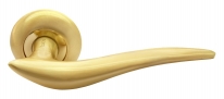 Ручка дверная на круглой розетке Rucetti RAP 4 SG/GP Золото матовое/золото