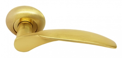 Ручка дверная на круглой розетке Rucetti RAP 5 SG/GP Золото матовое/золото
