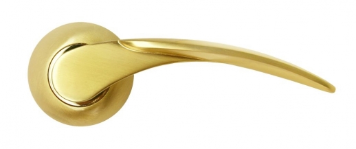Ручка дверная на круглой розетке Rucetti RAP 5 SG/GP Золото матовое/золото