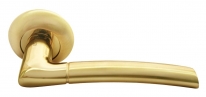 Ручка дверная на круглой розетке Rucetti RAP 6 SG/GP Золото матовое/золото