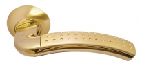 Ручка дверная на круглой розетке Rucetti RAP 7 SG/GP Золото матовое/золото