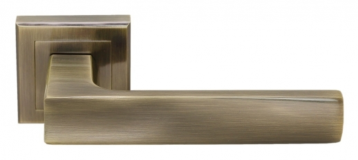 Ручка дверная на квадратной розетке Rucetti RAP 14-S AB Античная бронза