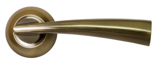 Ручка дверная на круглой розетке Rucetti RAP 18 AB Бронза античная