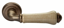 Ручка дверная на круглой розетке Morelli MH-41-CLASSIC OMB/CH Античная бронза/шампань