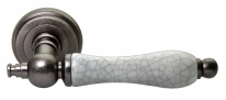 Ручка дверная на круглой розетке Morelli MH-42-CLASSIC OMS/GR Античное серебро/серый