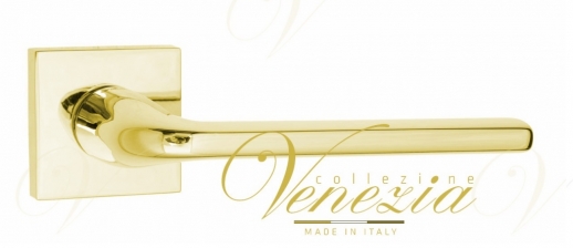 Ручка дверная на квадратной розетке Fratelli Cattini LINEA 8-OLV полированная латунь