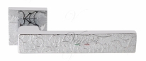 Ручка дверная на квадратной розетке Venezia Unique "Biblo decor" полированный хром