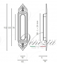 Ручка для раздвижной двери Venezia U122 Decor Бронза античная